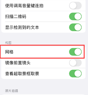 涡阳苹果手机维修网点分享iPhone如何开启九宫格构图功能 